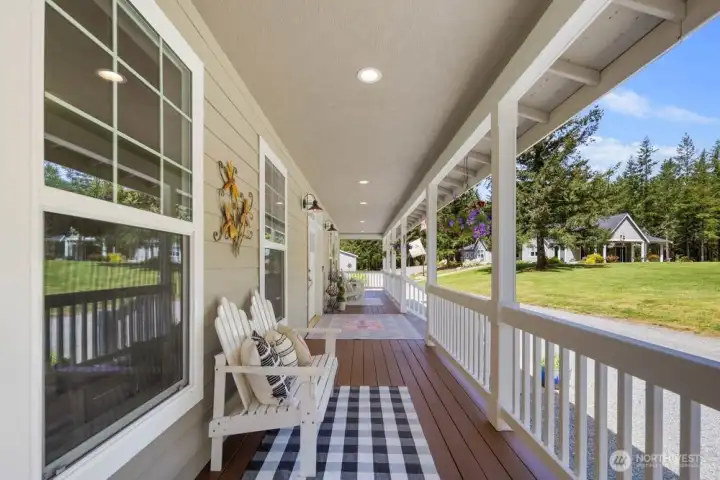 Grand front porch w/double entry doors