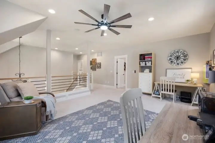 Upstairs loft adds flexible space for everyday living