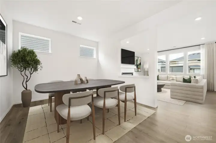 Enjoy dinners in your open spacious dining area. Virtually Staged. Enjoy dinners in your open spacious dining area. Virtually Staged.