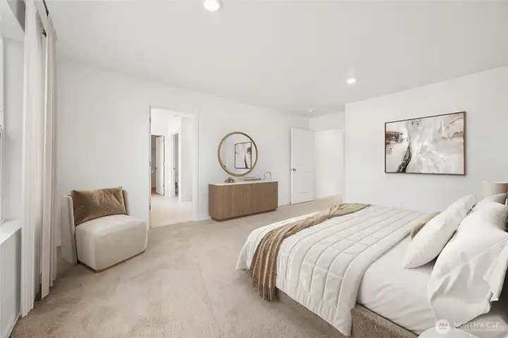 Luxurious spacious bedroom Primary upstairs. Virtual Staged. Luxurious spacious bedroom Primary upstairs. Virtual Staged.