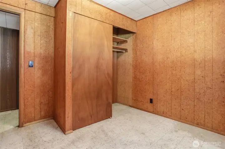 One of two downstairs bedrooms.