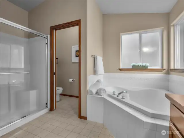 Relax in the tub in your own primary suite.