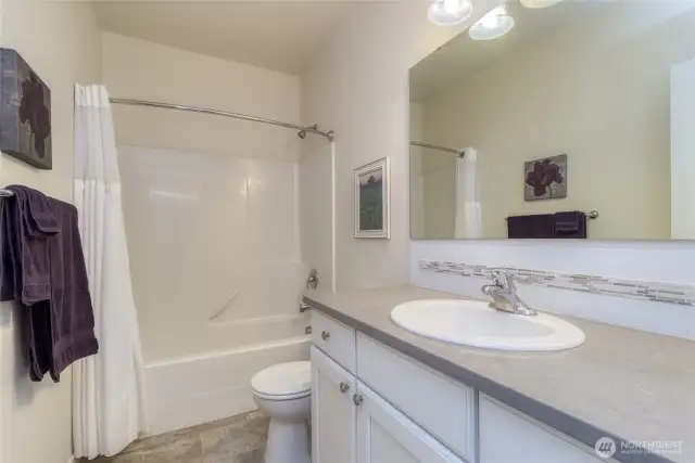 Hall Bathroom with quartz countertops