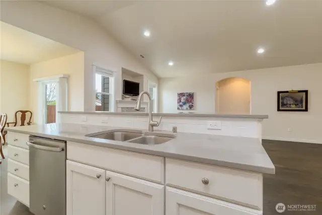 Quartz Countertops in the kitchen & baths
