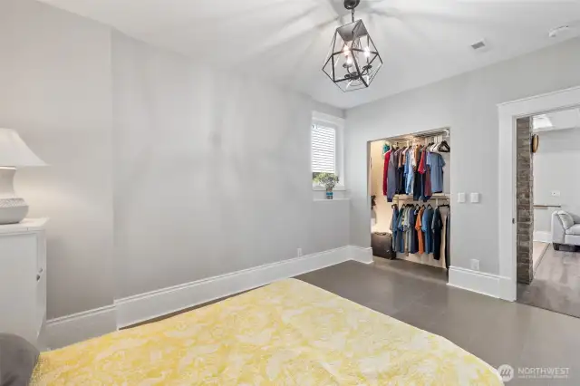 Upgraded lighting installed in bedroom closet