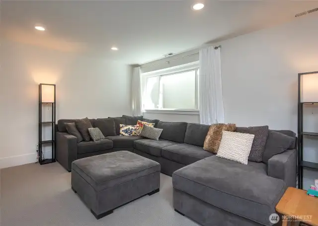 Lower level recreation room.