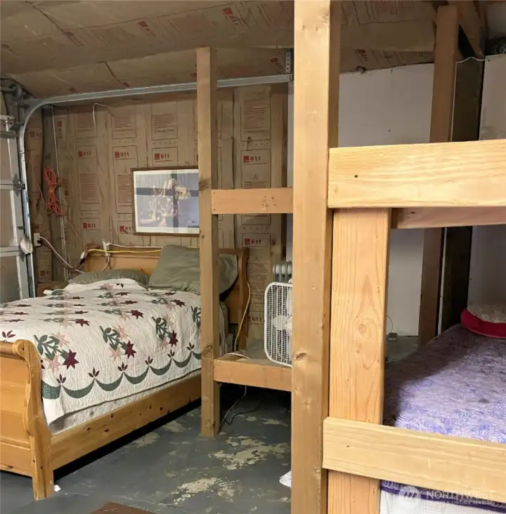 Built in bunks and sleeping area in the shop.