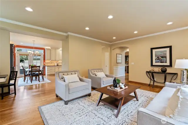 Family room flows seamlessly into the kitchen!