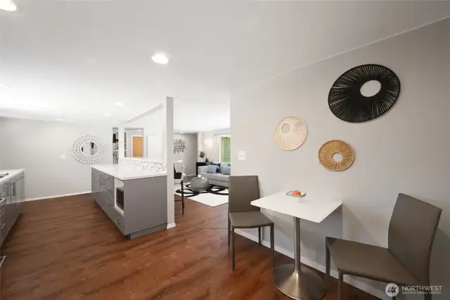 Additional eating space off of kitchen.