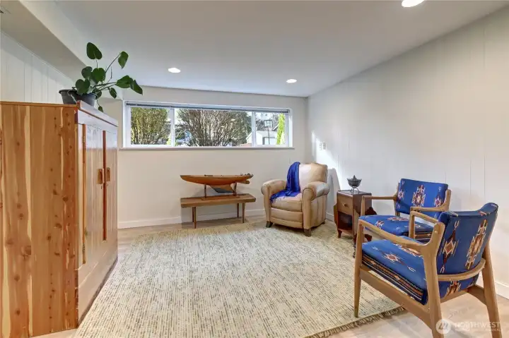 Lower-level ADU family room.