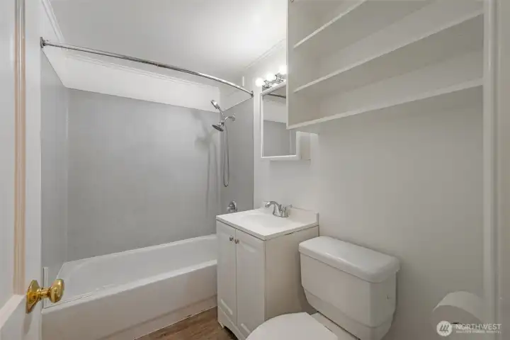 Full size bathroom in the middle of the home.