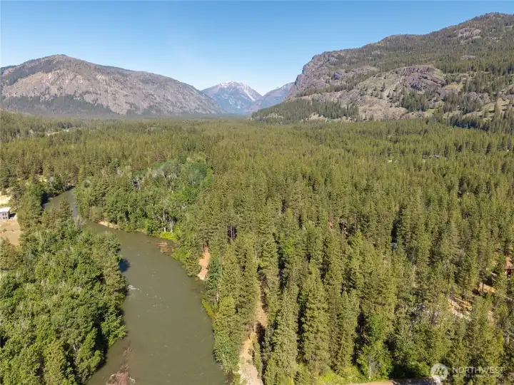 Expansive mountain and valley backdrop