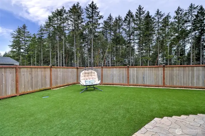 Private backyard with backing up to walking trails and green belt!