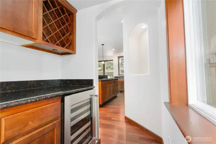 Butler's kitchen with wine fridge