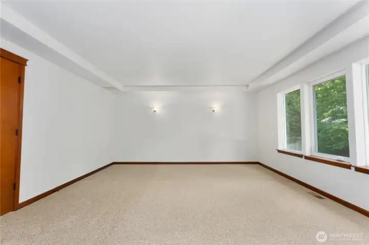 Primary bedroom with tray ceiling