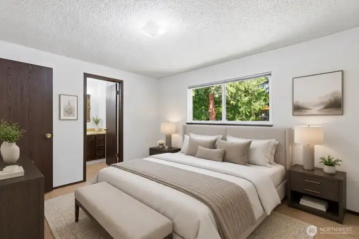 primary bedroom - virtually staged