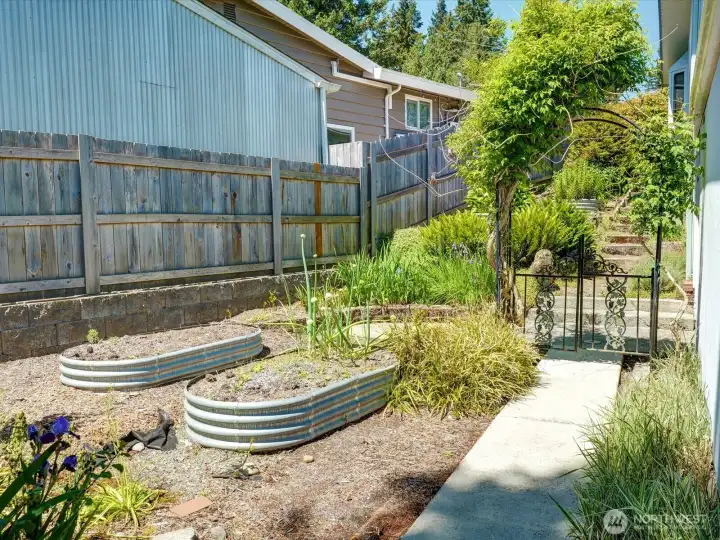 Garden space on the west side of the house Garden space on the west side of the house