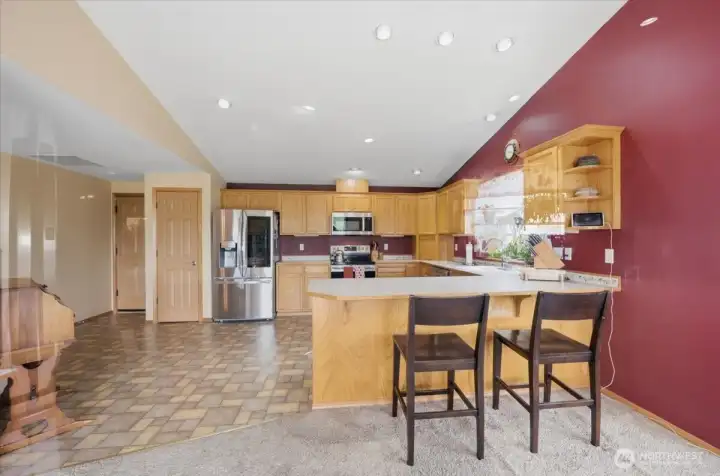 Easy access to garage plus pantry closet in kitchen.