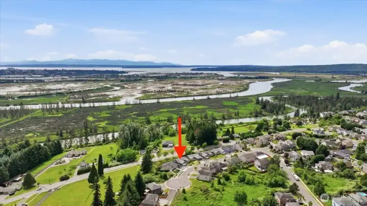 Partial Puget Sound and moutain views to the west.