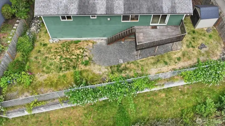 Fully fenced private back yard with access from deck.