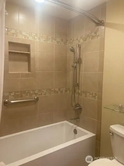 primary bath and tub.