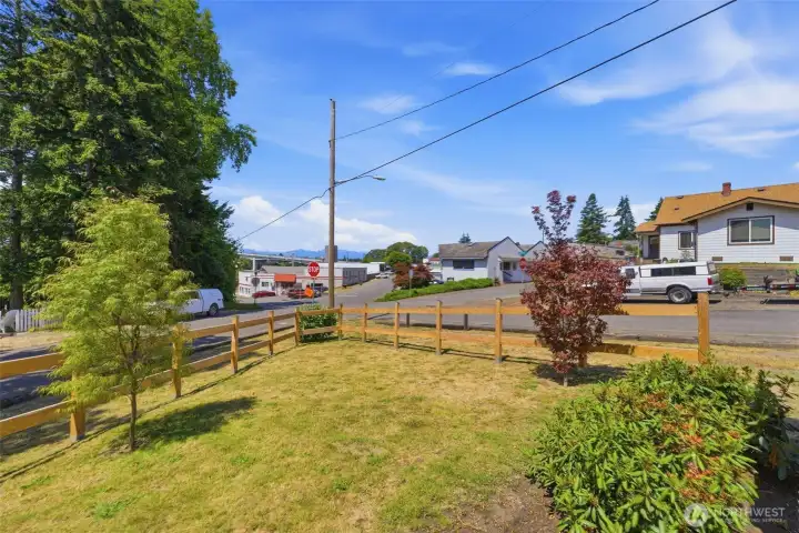 Front yard with views of the Olympic Mountains and Manette Bridge Front yard with views of the Olympic Mountains and Manette Bridge
