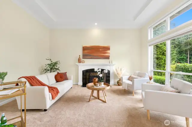 Formal Living room w/ gas fireplace
