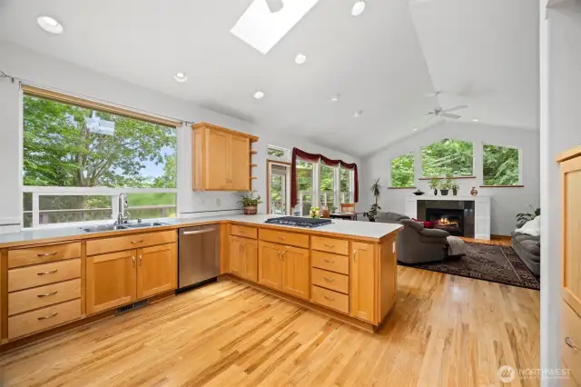 looking towards the great room with french door to the deck