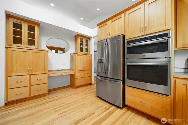 built in desk in kitchen plus tons of storage