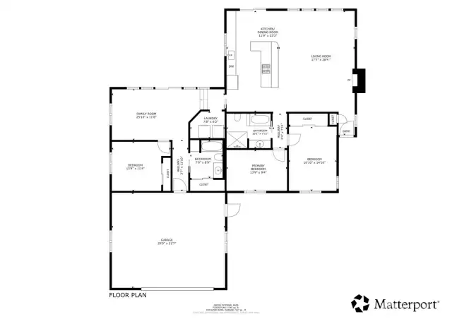 Floor plan of home and garage