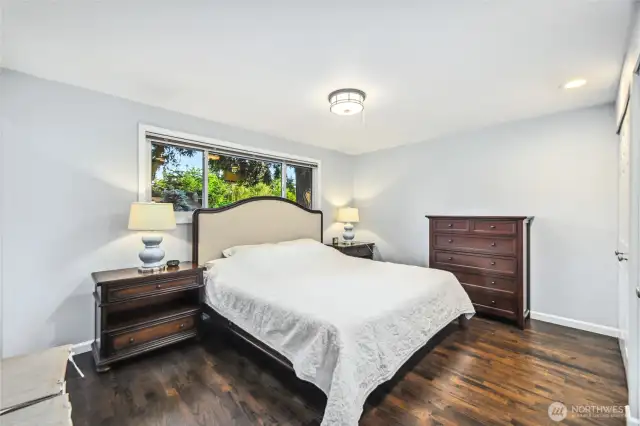 Refreshed hardwood flooring throughout upper floor including primary suite.