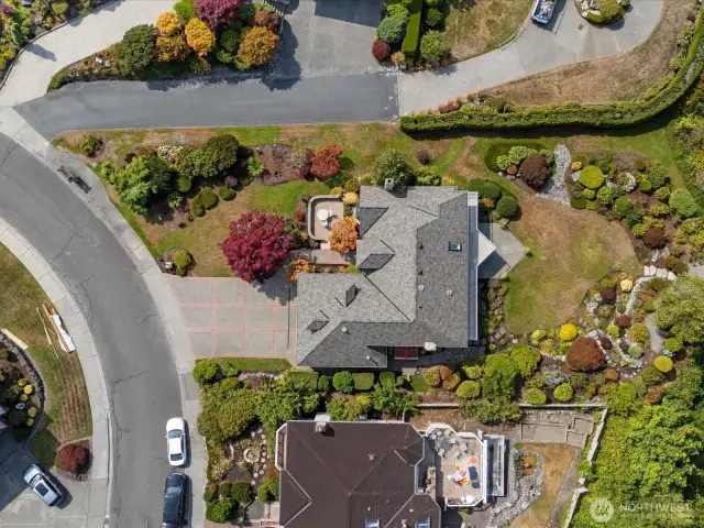 Aerial View of the Beautifully Landscaped Property