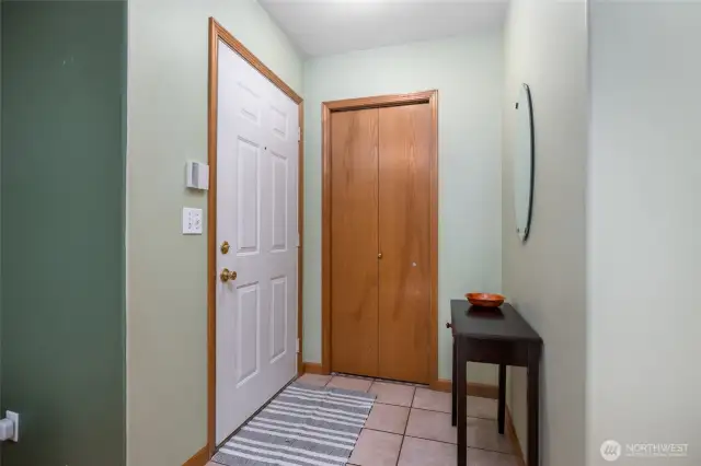 Front entry way, with large coat closet.
