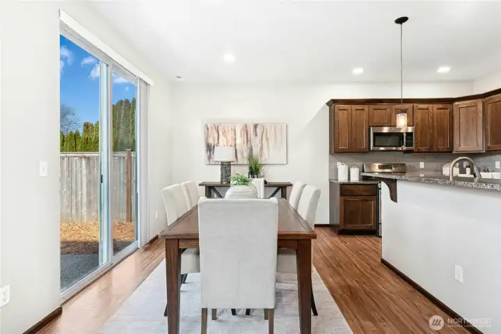 Plenty of space for large table and gatherings.