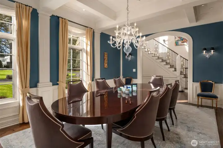 A dining room designed for hosting in style.