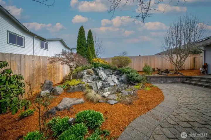 Water feature was treated and serviced in February 2026.