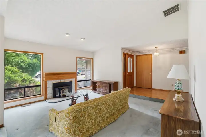 View of entryway, from formal dining area