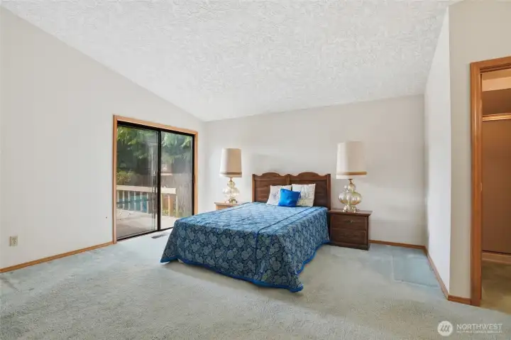 Primary Bedroom, sliding door to private deck