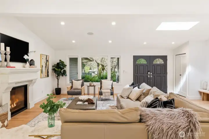 Light-filled living space with vaulted ceilings and open layout