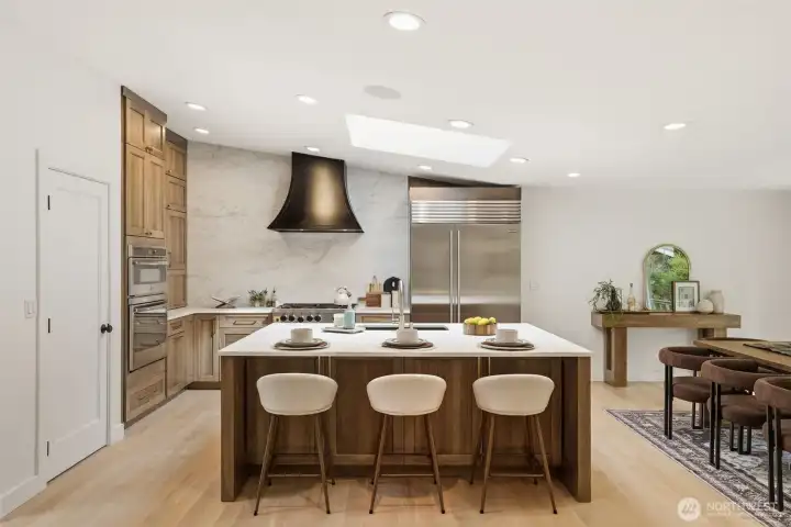 Expansive kitchen with large island and premium finishes