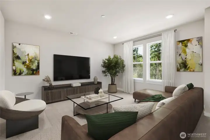 Bounus room makes a great home theater. Photo's are for representational purposes only. Colors and finishes may differ.