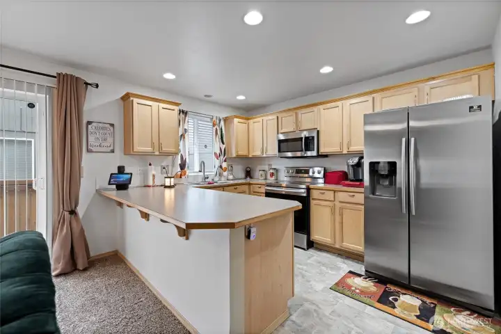 Kitchen with bar seating