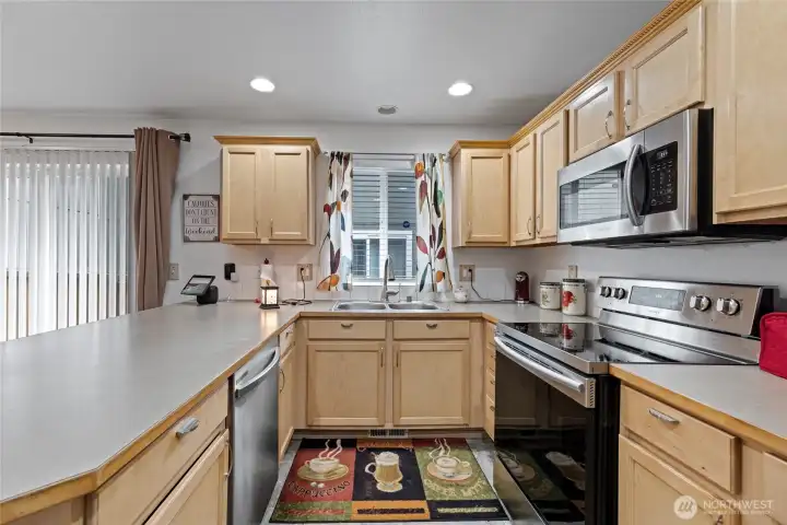 Kitchen with bar seating