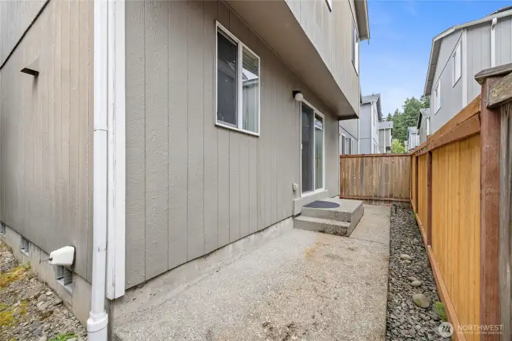 Back yard with patio