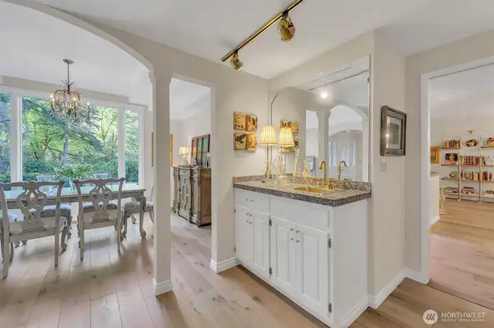 Wet bar off dining room.