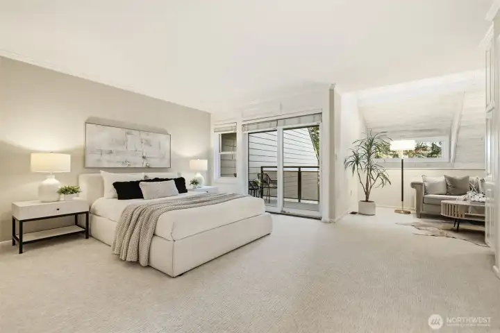 The generous primary suite is a serene retreat