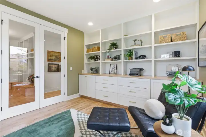 Office space to the right of the entry way.