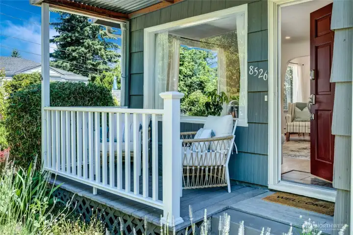 You'll want to enjoy coffee on this front porch.