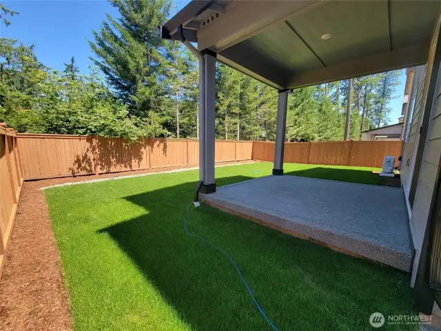 back yard with covered patio