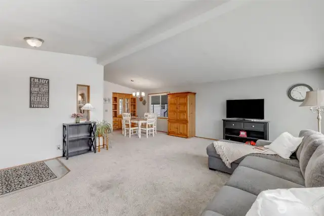 View of living and dining area